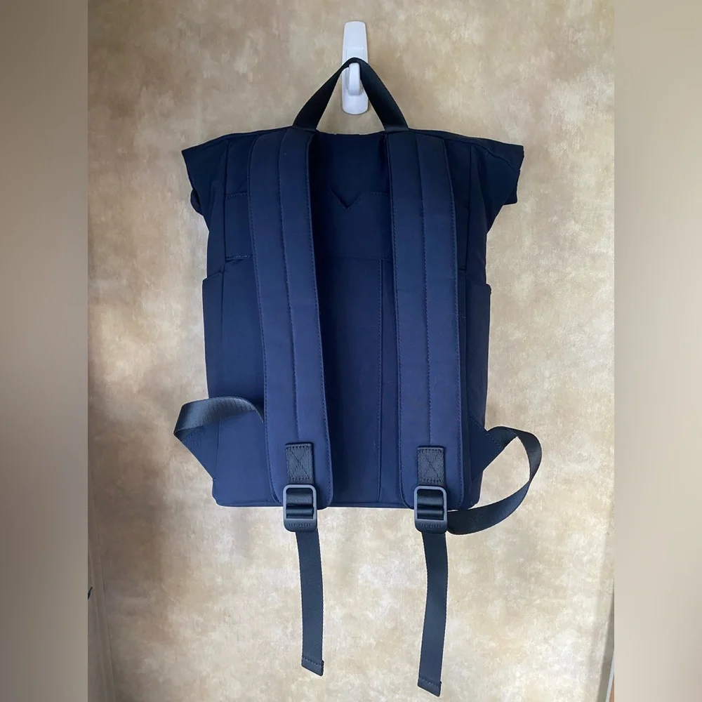 Ted Baker London Navy Blue Roll-Top Backpack NWT OSFM Adjustable - Picture 2 of 11